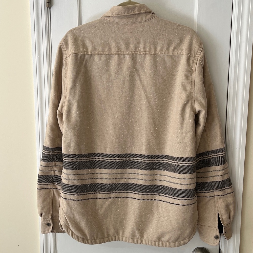 Levi’s Wool Blend Shacket Lined Shirt Men’s Medium Textured Striped‎ Cabincore - Picture 6 of 17